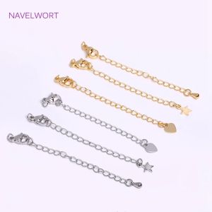 Components Gold Plated 7.5cm Extension Chain for Jewelry Making, Handmade Diy Bracelet Necklace Extender Chains Accessories Findings