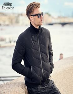 Enjeolon marka kış kalın ceket ceket erkekler parka siyah ceket ceket erkekler kalın kapitone moda sıcak ceket 3xl ceket erkekler mf0277 20119711286