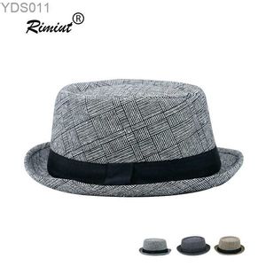 Wide Brim Hats Bucket New Spring/Summer Vintage Womens and Mens Fedoras Top Jazz Checkered Hat Adult Bowling Classic Chapeau yq240403