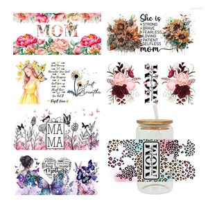 Window Stickers MOM MAMA Mather's Day Sticker UV DTF Cup Wrap Iron On Transfer For Glass Can Wraps 16oz Libbey D2727