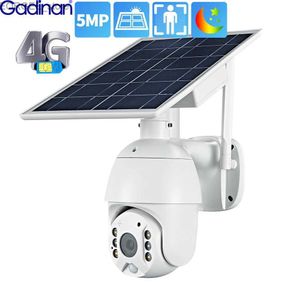 Outras câmeras CCTV Gadinan 5MP 4G SIM CARTO SAT /WIFI 8W Painel solar Câmera IP PTZ Outdoor Wireless Night Vision