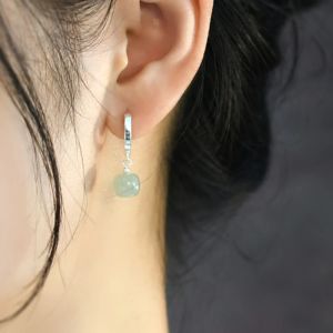 Earrings ASHIQI Natural Jade 925 Sterling Silver Earrings Jewelry Gifts for Women New Fashion