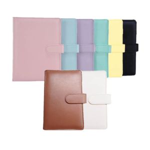 Padfolio a5 a6 pu läder anteckningsbok skal svart looseleaf bindemedel täcker dagbok schemal journal bindemedel söta macaron anteckningsbok omslag