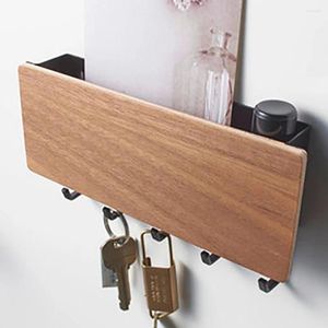 Hooks Door Hanging Hook Wooden Decorative Wall Shelf Sundries Storage Box Prateleira Hanger Organizer Key Rack Multifunction Holder