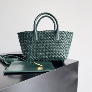 Mini Cabat Top Designer Luxury Bags Женская сумочка кросс -кузнеца Intreccio Alligator Кожаная сумка сумки для плеча Классическая мода универсальная тканая сумка