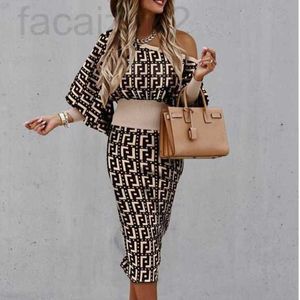 Casual Dresses Plus Size Luxury Designer Dress Women's New Contrast Print Slim Fit Dress