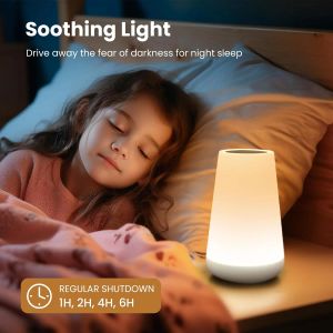 Table Lamp Bedside Lamp For Bedroom 13 Color Changing Touch Night Light RGB Remote Dimmable USB Rechargeable Portable Room Light