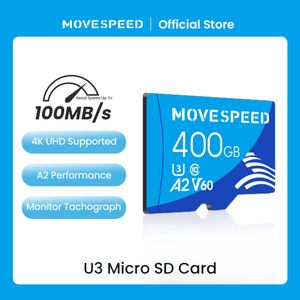 MOVESESPEED U3 Micro SD Card 512 GB 100MB/S Card de memória flash de alta velocidade 128 GB 400GB 64GB 32GB CLASS10 TF CARD