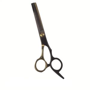 6 Inches Black-gold Barber Scissors Household Scissors Flat Shears Fine-toothed Shears Barber Accessories