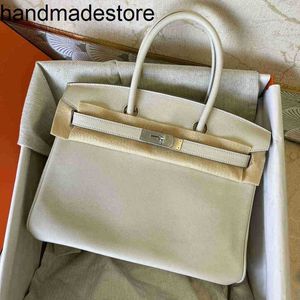 Подлинная кожа Bk Dembag Designer Custom Swift Leather Milkshake White 30 см серебряной пряжки