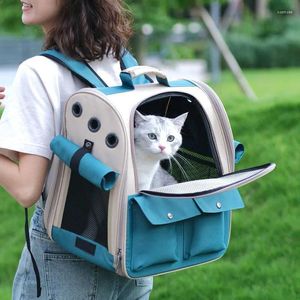 Transportadoras de gatos suprimentos de estimação saco de mochila portátil cão cão duplo gaiola de ombro dobrável acessórios respiráveis