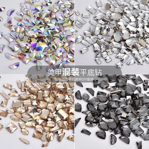 100pcsset paznokci szklane dekoracja diamentów Aurora Flat 3D DIY 240328