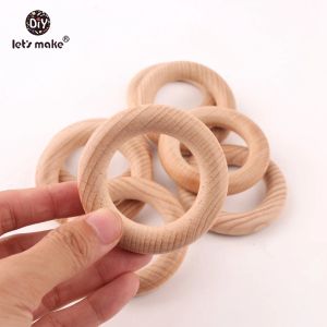 Collane Facciamo 10 pezzi da 65 mm di faggio in legno anello di dentizione per bambino teether materiali per infermieri fai -da -te Accessori per la collana che producono un piccolo anello dell'asta