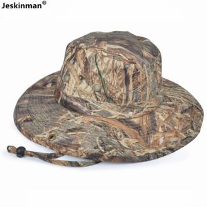 Incluir de alta qualidade Reed Bulrush Bionic Camouflage Hunting Fishing Bonnie Hat Size Grande Esportes ao ar livre Capume de algodão