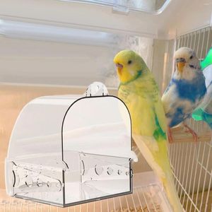 Inne ptaki zaopatrzenia w kąpiel taca na żywność Akcesoria Ptaki Kamka Klatka Parrot Kąpienia wanna na kanary miłosne Budgie Parrots Budgerigar