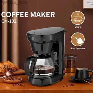 コーヒーメーカー電気コーヒーマシン750ml/6カップ断熱機能ガラスカラット1ボタン操作ブラックY240403