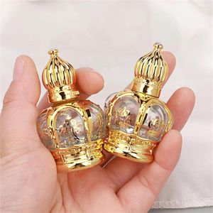 Butelki do przechowywania 15 ml luksusowe złote olejki eteryczne butelka do napełniania Perfume Glass Roll-on Cosmetics Pojemnik