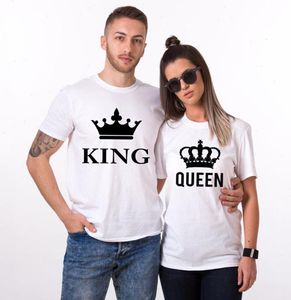 King Queen Crown Pary Tshirt T Shirt Wysokiej jakości unisex pasujący para Funny Women Graphic Valentines TEE TOP TOUT6218008