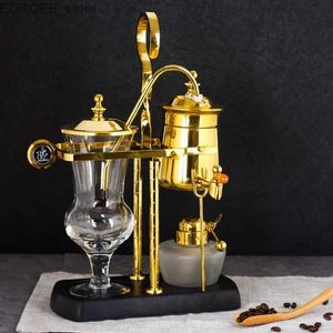 Kaffestillverkare Royal Belgium Coffee Machine Siphonic Destilled Coffee Pot Making Coffee Set Dripper Style Manual Coffee Machine Ciphon 4-6 koppar Y240403