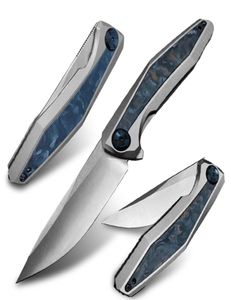 ZT 0470 Kohlefasergriff Klappermesser TC4 Titan -Lager Tasche OEM EDC Messer Camping Jagd Überleben Messer Militär Tacti9024742