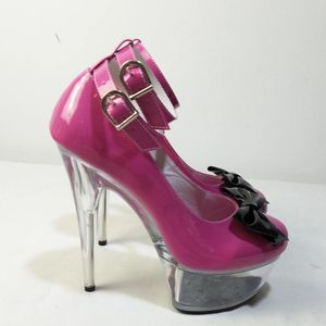 Dance Shoes 15cm Stiletto Nightclub Heels Bowknot Decoration Crystal Soles Sexy