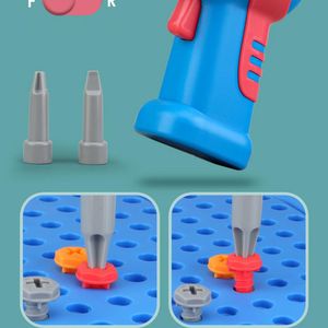 DIY 3D Kids Electric Drill Screw Nut Puzzles Toys Preteny Play Tool Dismontering Assembly Drill Puzzle Toys for Boy Children Gift