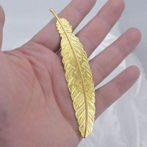 Ethnic Style Metal Feather Bookmark Retro DIY Handmade Bookmark Creative Ins Feather Pendants Bookmark Books Decorate