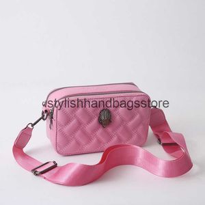 Cross Body New 2024 Liten fyrkantig väska Populär enkel axel Crossbody Camera Wide Strap Eagle Head for Women H240403