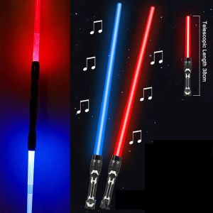 1Pcs Telescopic Flash Sword Toys Children Double Switch Sword Toys With Battle Sound For Boys Kids Party