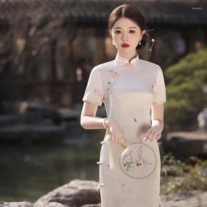 Этническая одежда лето ретро улучшенное риоон cheongsam Женское нежное тонкое элегантное платье Qipao Long Women Fashion Vintage Style