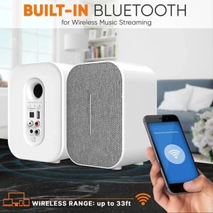 Çift ses kanalı aktif bt ses hi-fi ev sineması kitaplık hoparlörleri 60W Yüksek güçlü masaüstü bilgisayar masa üstü subwoofer