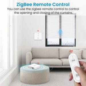 QCSMART Zigbee 3.0 Vorhangszenen -Switch -Fernbediener Tuya Smart Life App arbeiten mit Google Alexa Home Assistant