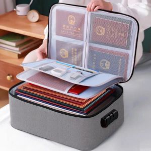 Folders Large Capacity Briefcase Bag Business Document Bag File Folders Portable Storage Document Organizer Pouch Handheld Tote Office
