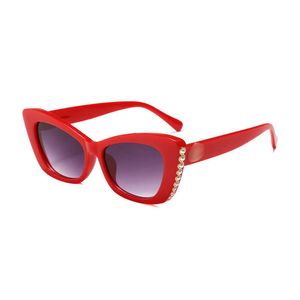 Дизайнерские роскошные солнцезащитные очки Новые жемчужные аксессуары кошки глазные солнцезащитные очки женские горы Haute Couture Travel Party Personality Fashion Солнцезащитные очки x360