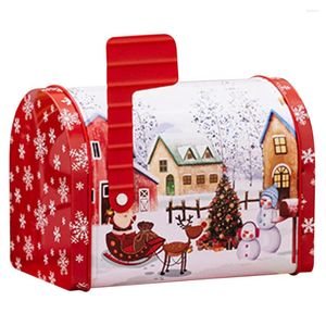 Storage Bottles Christmas Tinplate Box Cookie Container Chocolate Tea Treat Small Gift Jar