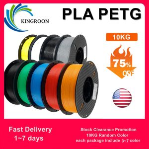 Fotografi Kingroon Stock Clearance Promotion 10 kg PLA Filament 1,75mm 1 kg/rull slumpmässig färg 3D -skrivare Material PETG PLA Gratis frakt