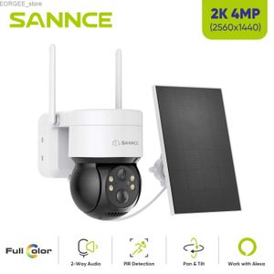 Другие камеры видеонаблюдения Annke 4MP Wi -Fi Video Security Superaint Camera Camera Двухсторонний Audio 18650 Аккумуляторная батарея с солнечной панелью на открытом воздухе 128G Storage Y240403