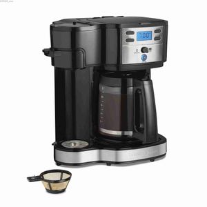 Кофе-производители с двусторонней программируемой кофейной машиной для одиночной еды или 12 стаканов Black 47650 Y240403