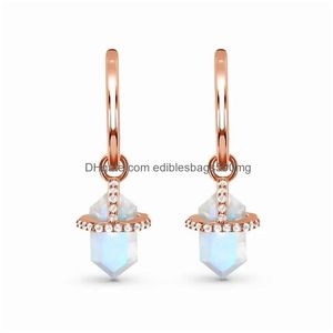 Brincos de lustre de candelabro de seis lados de seis lados de diamante rosa ouro rosa longa feminino Design sensor moda entrega jóias brinco de jóias dh0gz