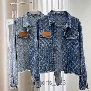 Womens Jackets 2021 Spring Autumn Ins Embroidery Rhinestone Denim Coat Loose Slimming Jeans Jacket Women Long Sleeves Fashion Top