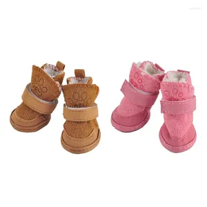 Dog Apparel Cute Soft Bottom Comfortable Non-slip Winter Shoes Waterproof For Small Dogs Pet Warm Brown Pink Snow Boots Pet's Favorite