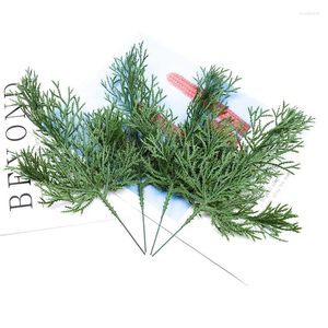 Dekoratif Çiçekler 5/10 PCS Cypress Bırak Noel Ev Dekorasyonları El Sanatları Malzemeleri Toptan Düğün Yapay Bitkiler