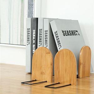 Organizzatore desktop in legno Desktop Office Home Bookends Anti-Skid Book Ends Herbor Holdrack Shelf Desk Organizzatore