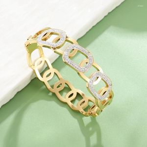 Bankle Fashion Cross Handschellen Frauen Mädchen Hochzeitsfeier Manschettenknochen Edelstahl Charme Kristallarmbänder Schmuck Geschenk