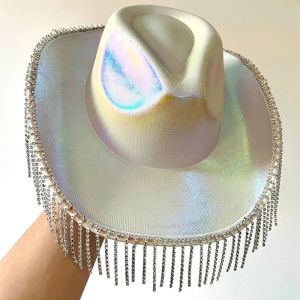 Berets Space Cowgirl Hat Cowboy Hats Rhinestones Rave Hat Fits Most Women and Girls Drop Shipping