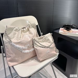 20/36cm Ladies Fashion Gradient Pink Garbage Bag White Coins Charm Letters Hardware Matelasse Chain Travel Shoulder Cross Body Handbag Lovely Shopping Wallet Women