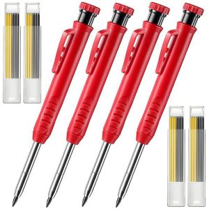 Ołówki 4 -pakowy ołówek stolarki z 24 wkładanymi przewodami ołówkiem głębokim otwór mechanicznym wbudowane narzędzie marker podłogowych ostrzałek