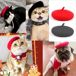 Dog Apparel Cute Painter Wool Cap Pet Headwear Designer Hats Beret Hat Mini Decorative Solid Color Warm Headgear