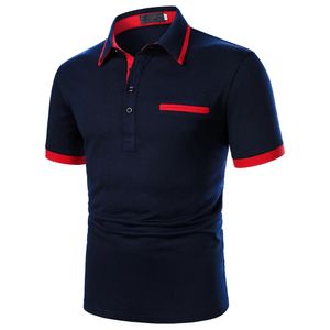 Camisa polo masculina de manga curta camisa polo contraste cor polo roupas verão urbano negócios casual moda masculina topos 240325