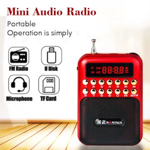 18650 Şarj Edilebilir Cep FM Radyo Mp3 Müzik Çalar Taşlanabilir Radyo Alıcı Hoparlör Desteği TF Kart USB Disk